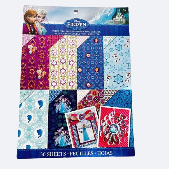 Disney Other - Disney Frozen Craft Paper 36 Sheets Double Sided Scrapbook Elsa Anna Olaf